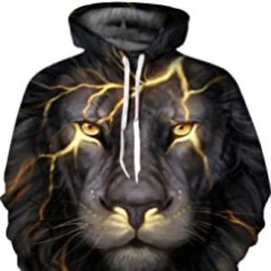 3D Printed Unisex Hoodie - Golden Lion | 4XL -NWOT